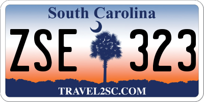 SC license plate ZSE323