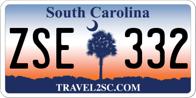 SC license plate ZSE332