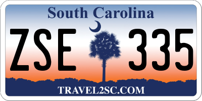 SC license plate ZSE335