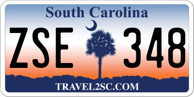 SC license plate ZSE348