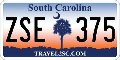 SC license plate ZSE375