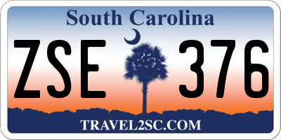 SC license plate ZSE376