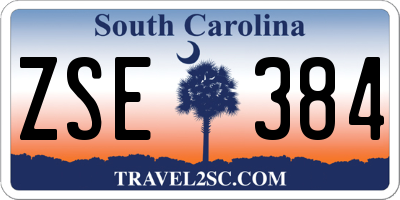 SC license plate ZSE384