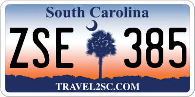 SC license plate ZSE385