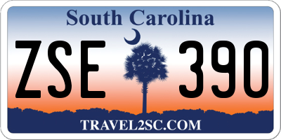 SC license plate ZSE390