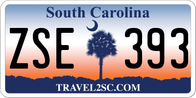 SC license plate ZSE393
