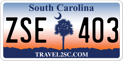 SC license plate ZSE403