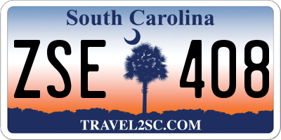 SC license plate ZSE408