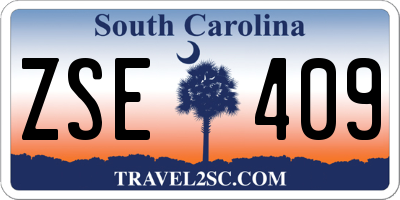 SC license plate ZSE409