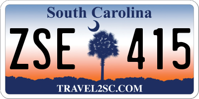 SC license plate ZSE415