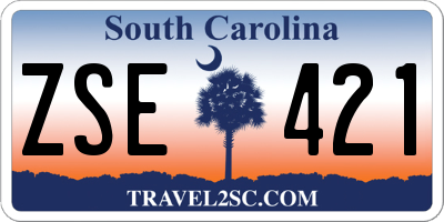 SC license plate ZSE421
