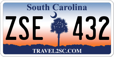 SC license plate ZSE432