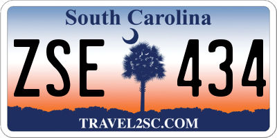SC license plate ZSE434