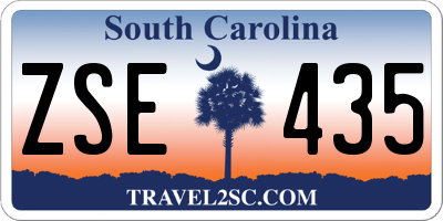 SC license plate ZSE435