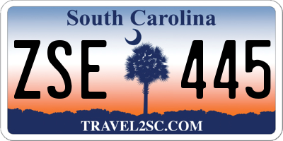 SC license plate ZSE445