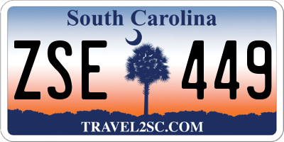 SC license plate ZSE449