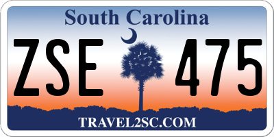 SC license plate ZSE475