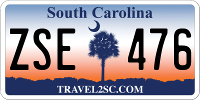 SC license plate ZSE476