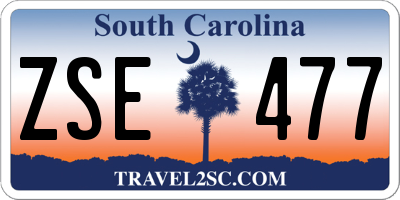 SC license plate ZSE477
