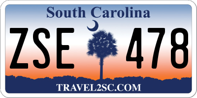 SC license plate ZSE478