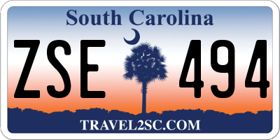 SC license plate ZSE494