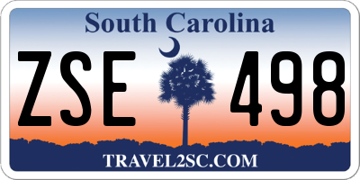 SC license plate ZSE498