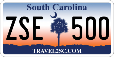 SC license plate ZSE500