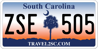 SC license plate ZSE505