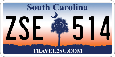 SC license plate ZSE514