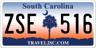 SC license plate ZSE516