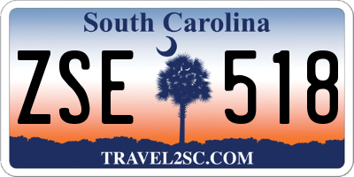 SC license plate ZSE518
