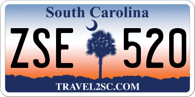 SC license plate ZSE520