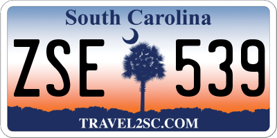 SC license plate ZSE539