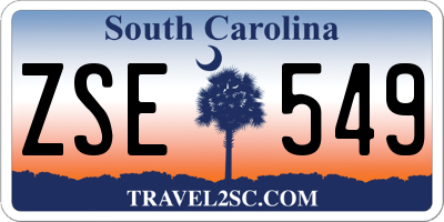 SC license plate ZSE549