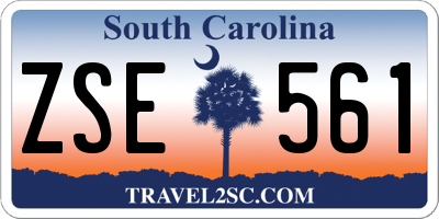 SC license plate ZSE561
