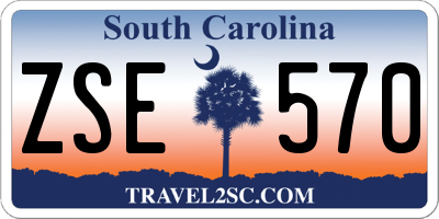 SC license plate ZSE570