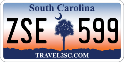 SC license plate ZSE599
