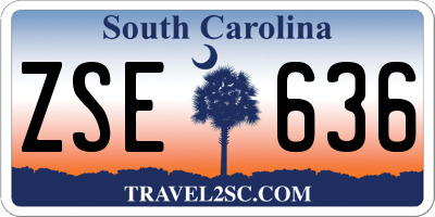 SC license plate ZSE636