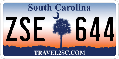 SC license plate ZSE644