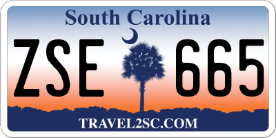 SC license plate ZSE665