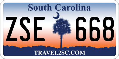 SC license plate ZSE668