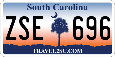 SC license plate ZSE696
