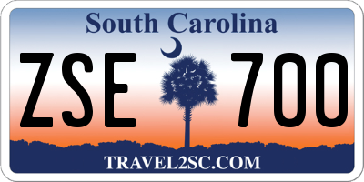 SC license plate ZSE700