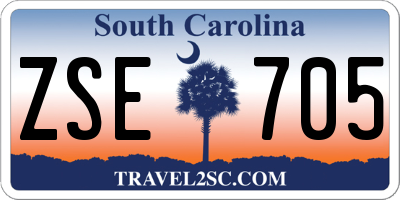 SC license plate ZSE705