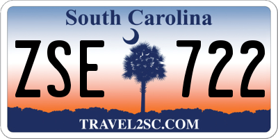 SC license plate ZSE722