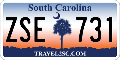 SC license plate ZSE731