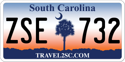 SC license plate ZSE732