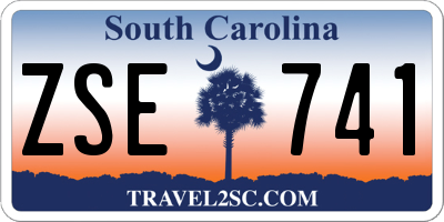 SC license plate ZSE741