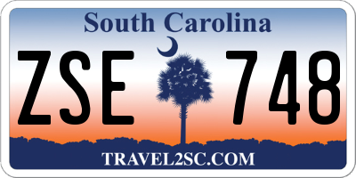 SC license plate ZSE748