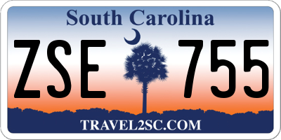SC license plate ZSE755